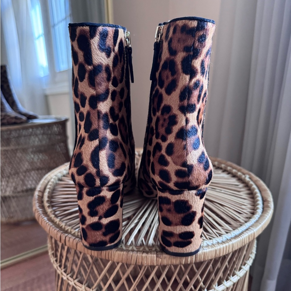 J. Crew Leopard Calf Hair Pointed Toe Boots Size 6.5 - Picture 6 of 9